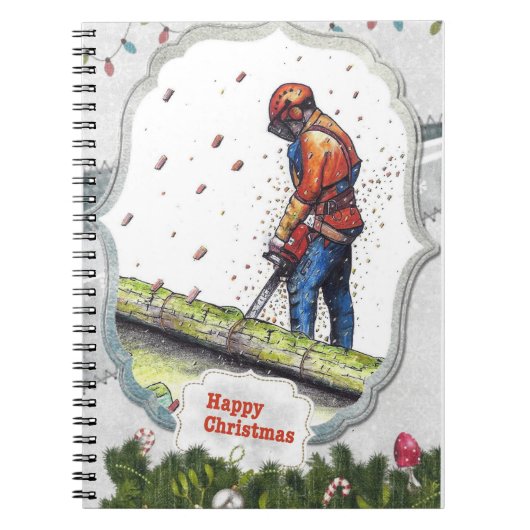 Arboristisch kettingzaag - chirurg met kerstmis notitieboek (Voorkant)