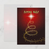 Arbre de Noël Abstrait rouge cartes postales Feestdagenkaart (Voorkant / Achterkant)