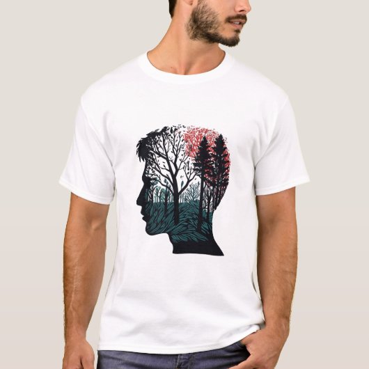 Arbre Homme Forêt Art T-shirt (Voorkant)