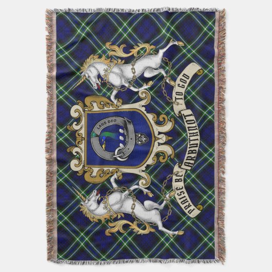 Arbuthnot Clan Badge & Tartan Deken (Voorkant Verticaal)