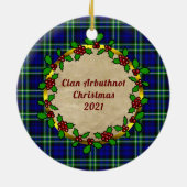 Arbuthnot Clan Badge & Tartan Persoonlijke mas Keramisch Ornament (Achterkant)