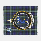 Arbuthnot Clan Badge Tartan Pset Fleece Deken (Voorkant (Horizontaal))