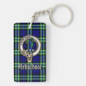Arbuthnot Clan Badge/Tartan Rechthoek Sleutelhanger (achterkant)