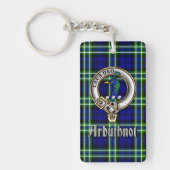 Arbuthnot Clan Badge/Tartan Rechthoek Sleutelhanger (Voorkant)