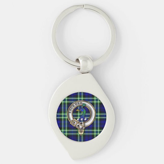 Arbuthnot Clan Badge & Tartan Sleutelhanger (Voorkant)