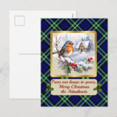 Arbuthnot Crest & Tartan w/Robin Gepersonaliseerd Feestdagenkaart (Voorkant / Achterkant)
