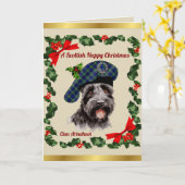 Arbuthnot Scottie Dog Gepersonaliseerde Xmas Kaart (Gele Bloem)