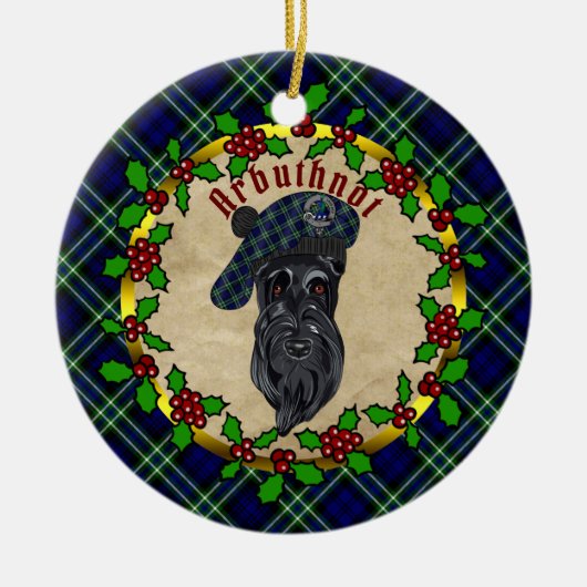 Arbuthnot Scottie Dog kerstkeramisch Ornament (Voorkant)