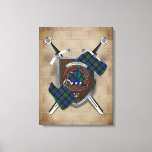 Arbuthnott Clan Badge Crossed Swords Canvas Print