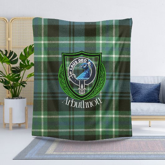 Arbuthnott Schotse Clan Tartan & Crest Fleece Deken