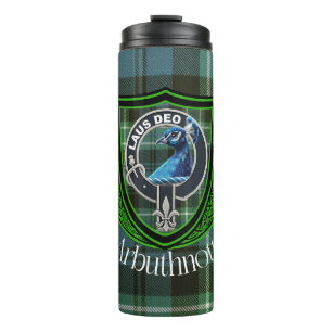 Arbuthnott Schotse Clan Tartan en Wapen Thermosbeker