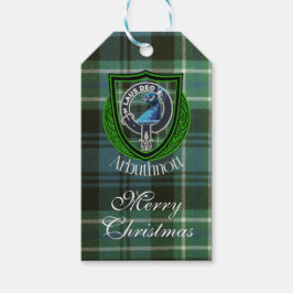 Arbuthnott Schotse Clan Tartan & Wapen Cadeaulabel