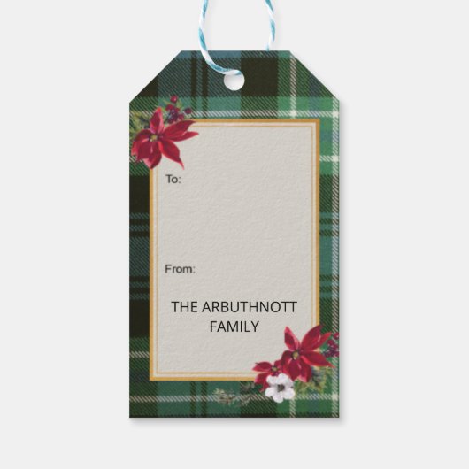 Arbuthnott Scottish Clan Tartan & Crest Cadeaulabel (Achterkant)