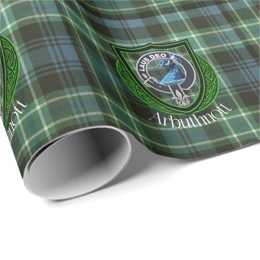 Arbuthnott Scottish Clan Tartan en Crest Cadeaupapier (Rol Hoek)