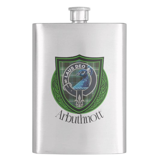 Arbuthnott Scottish Clan Tartan en Crest Flacon (Voorkant)
