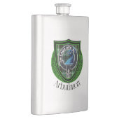 Arbuthnott Scottish Clan Tartan en Crest Flacon (Rechts)