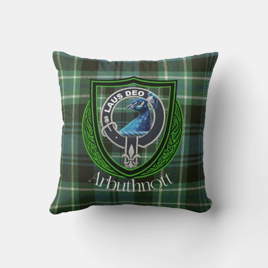 Arbuthnott Scottish Clan Tartan en Crest Kussen (Achterkant)