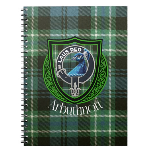 Arbuthnott Scottish Clan Tartan en Crest Notitieboek (Voorkant)