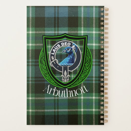 Arbuthnott Scottish Clan Tartan en Crest Planner (Achterkant)