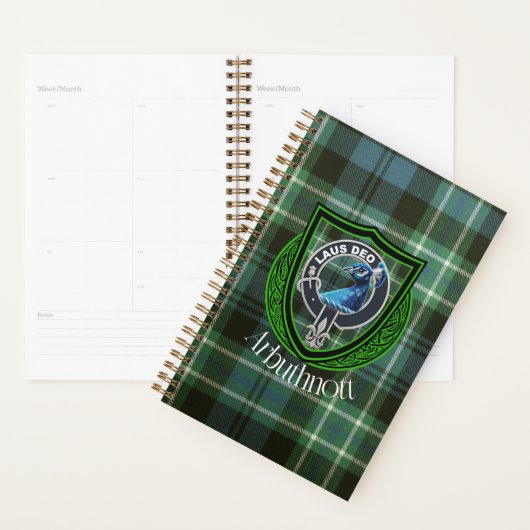Arbuthnott Scottish Clan Tartan en Crest Planner (Display)