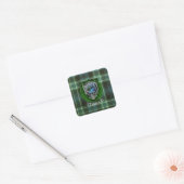 Arbuthnott Scottish Clan Tartan en Crest Vierkante Sticker (Envelop)