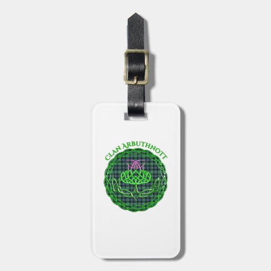 Arbuthnott Scottish Tartan Celtic Thistle Bagagelabel (Voorkant verticaal)