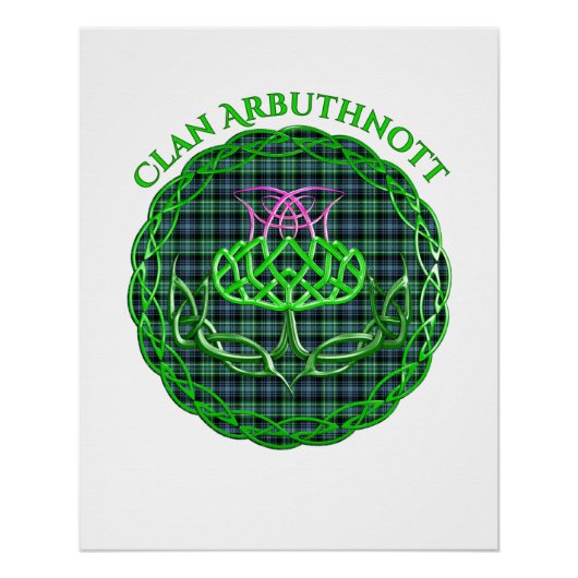 Arbuthnott Scottish Tartan Celtic Thistle Perfect Poster (Voorkant)