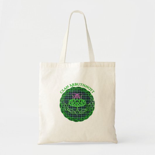 Arbuthnott Scottish Tartan Celtic Thistle Tote Bag (Voorkant)