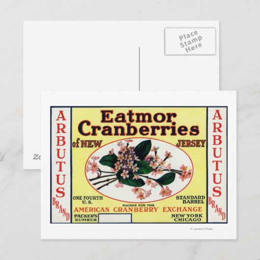 Arbutus Eatmor Cranberries Brand Briefkaart (Voorkant / Achterkant)
