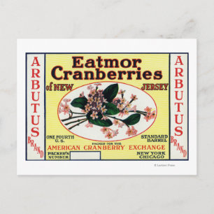 Arbutus Eatmor Cranberries Brand Briefkaart