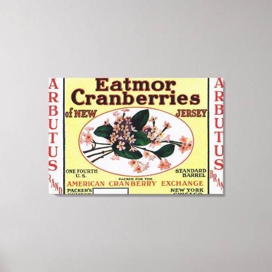 Arbutus Eatmor Cranberries Brand Canvas Afdruk (Voorkant)
