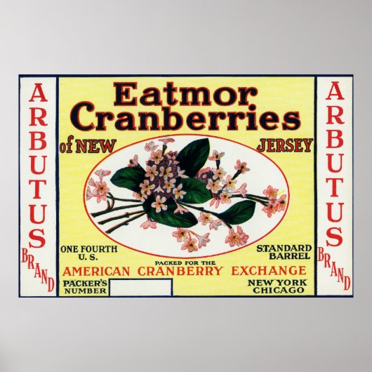 Arbutus Eatmor Cranberries Brand Poster (Voorkant)