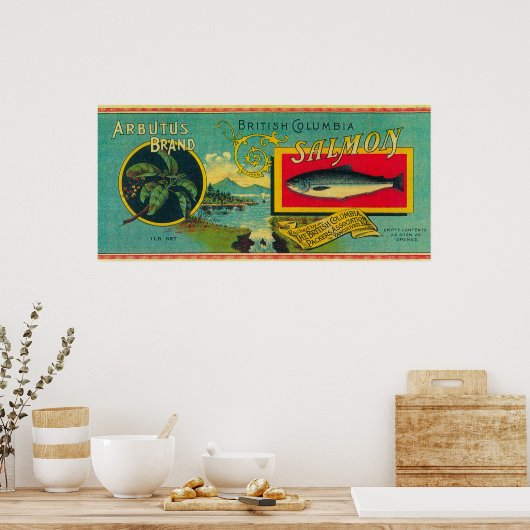 Arbutus Salmon Can LabelVancouver, BC Poster (Keuken)