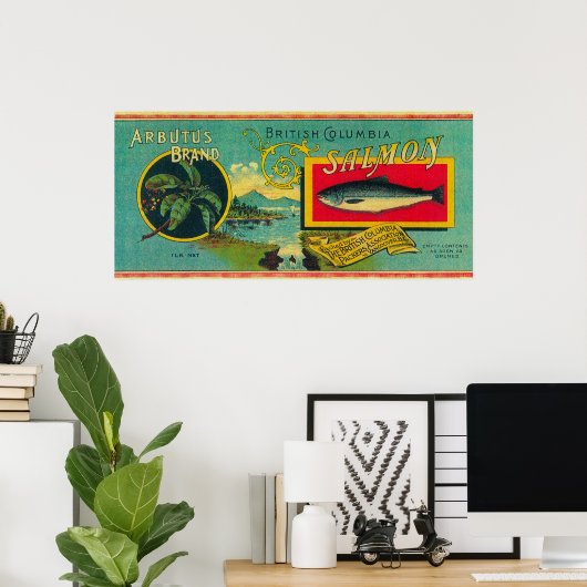 Arbutus Salmon Can LabelVancouver, BC Poster (Thuiskantoor)