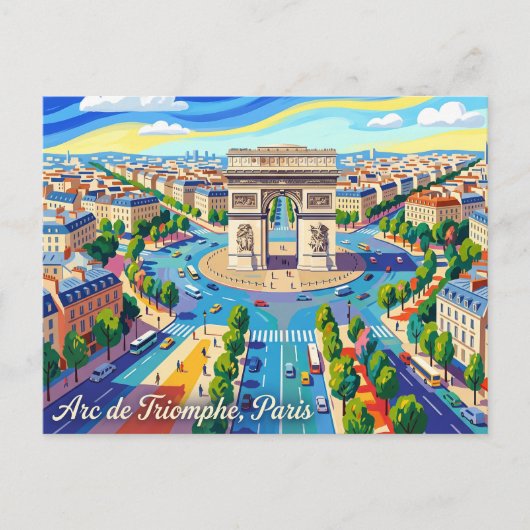 Arc de Triomf Frankrijk Briefkaart (Voorkant)