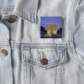 Arc de Triomf, Parijs, Frankrijk, Vierkante Button 5,1 Cm (In situ)