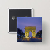 Arc de Triomf, Parijs, Frankrijk, Vierkante Button 5,1 Cm (Voorkant /achterkant)