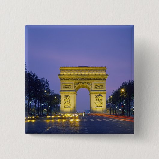 Arc de Triomf, Parijs, Frankrijk, Vierkante Button 5,1 Cm (Voorkant)