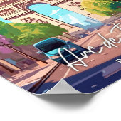 Arc de Triomphe Art vintage reisillustratie Poster (Hoek)