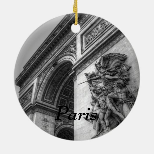 Arc de Triomphe b/w Keramisch Ornament (Achterkant)