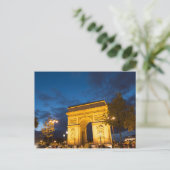 Arc de Triomphe bij Dusk, Parijs Briefkaart (Staand voorkant)