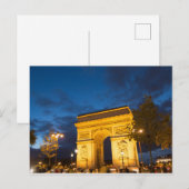 Arc de Triomphe bij Dusk, Parijs Briefkaart (Voorkant / Achterkant)