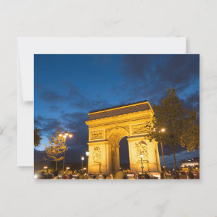 Arc de Triomphe bij Dusk, Parijs Briefkaart