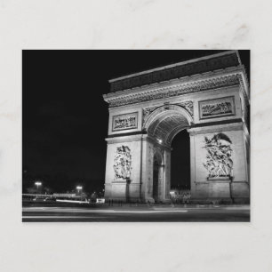 Arc DE Triomphe bij nacht in Parijs Briefkaart
