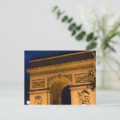 Arc de Triomphe bij nacht, Parijs Briefkaart (Staand voorkant)