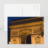 Arc de Triomphe bij nacht, Parijs Briefkaart (Voorkant / Achterkant)