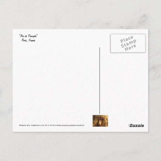 Arc de Triomphe Briefkaart (Achterkant)