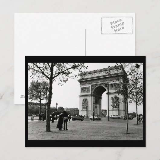 Arc de Triomphe de l'Étoile, Parijs, Frankrijk Briefkaart (Voorkant / Achterkant)