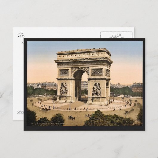Arc de Triomphe, de l'Etoile, Parijs, klassen in F Briefkaart (Voorkant / Achterkant)