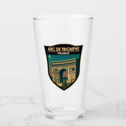 Arc de Triomphe France Retro Travel Art Glas (Voorkant)